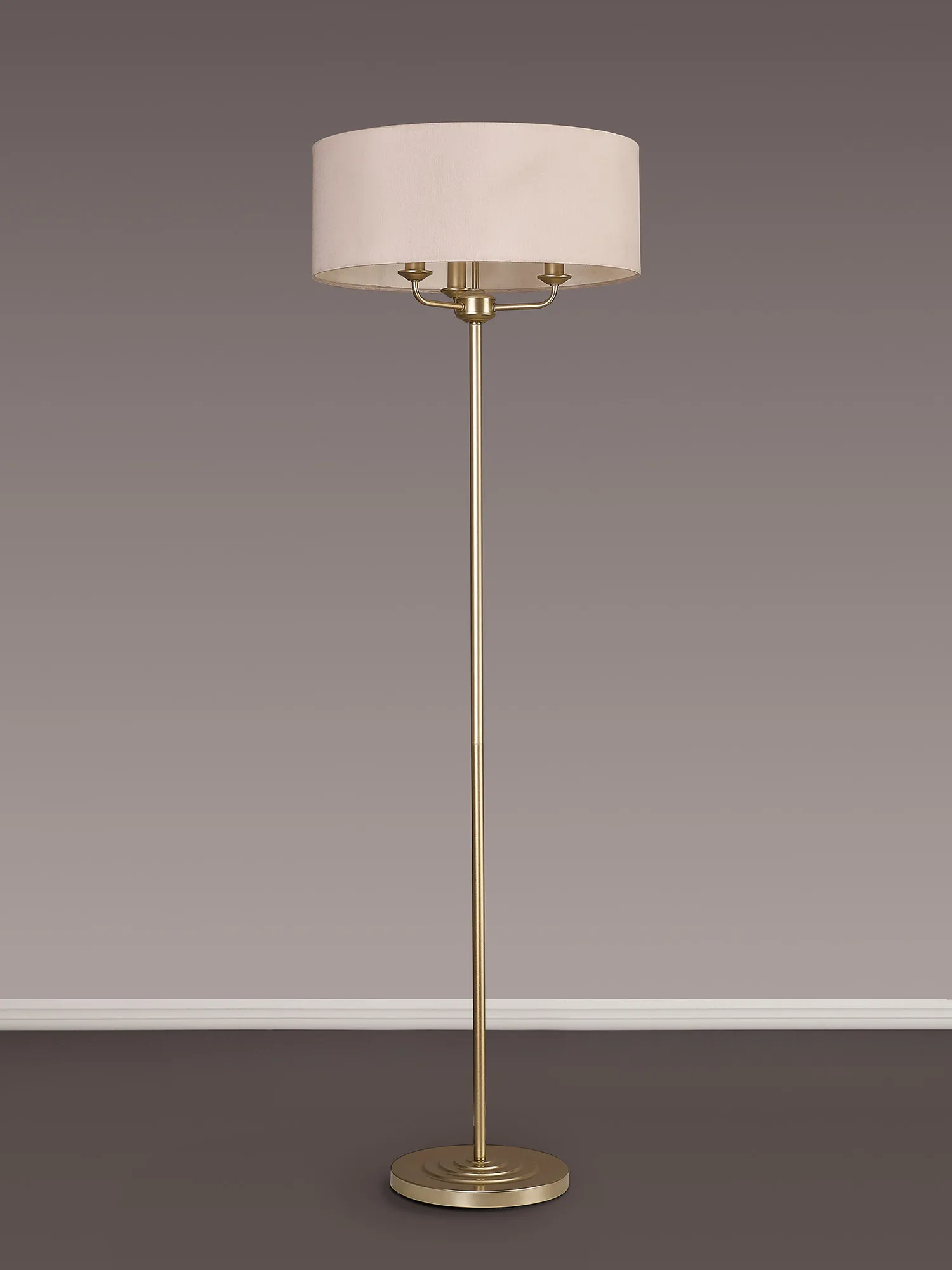 Banyan 45cm 3 Light Floor Lamp Champagne Gold; Nude Beige DK1002  Deco Banyan CG NU